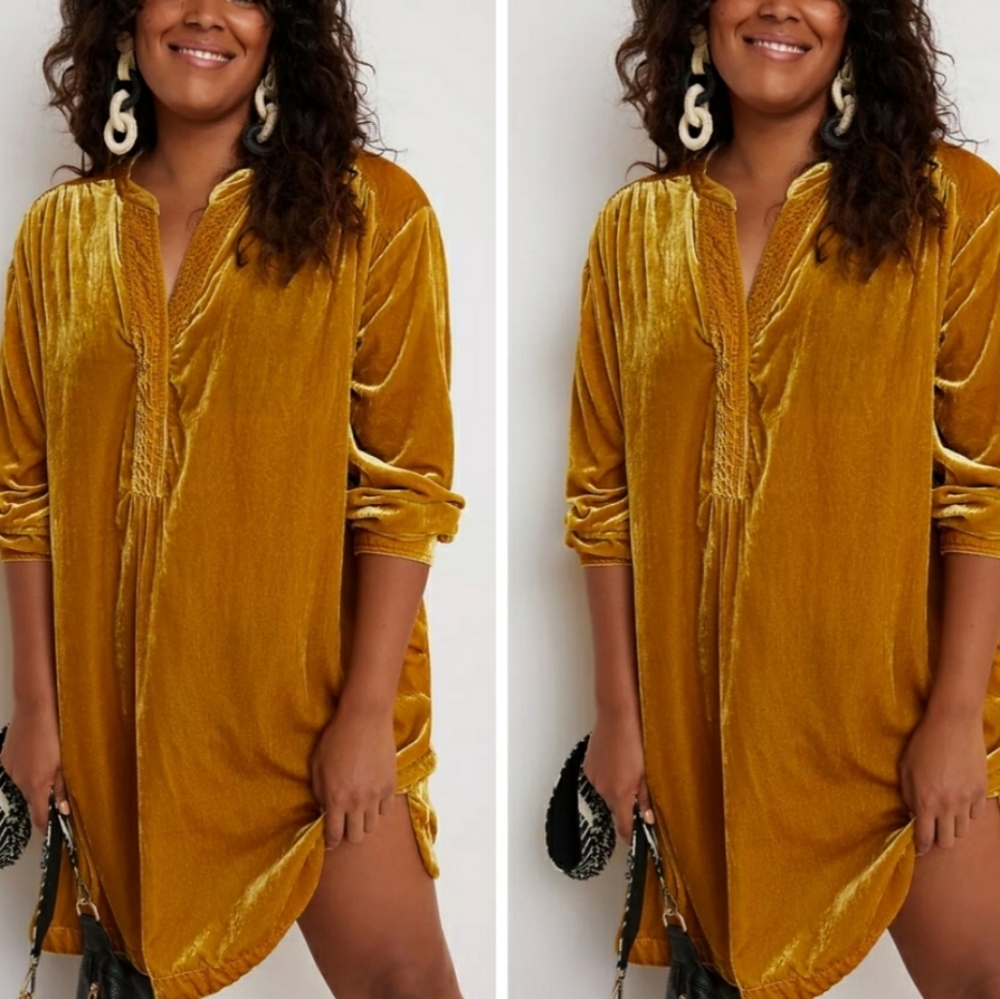Anthropologie Melody Velvet Tunic Dress 1X